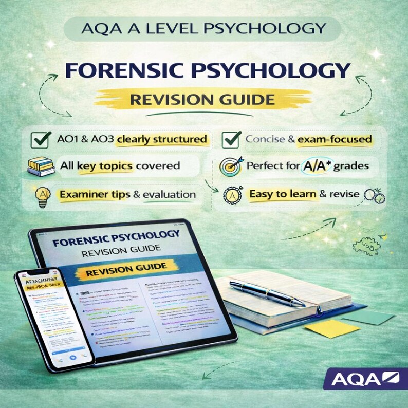 AQA A Level Psychology Forensic Psychology Revision Guide (year 13 ...