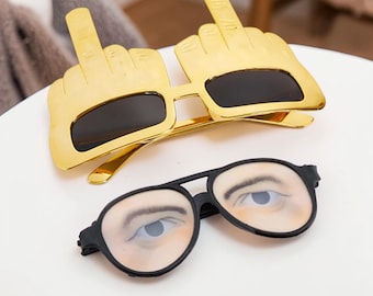 Middle Finger Sunglasses Funny Party Glasses | Vertical Novelty Dance Performance Eyewear | Selfie Props Costume Glasses