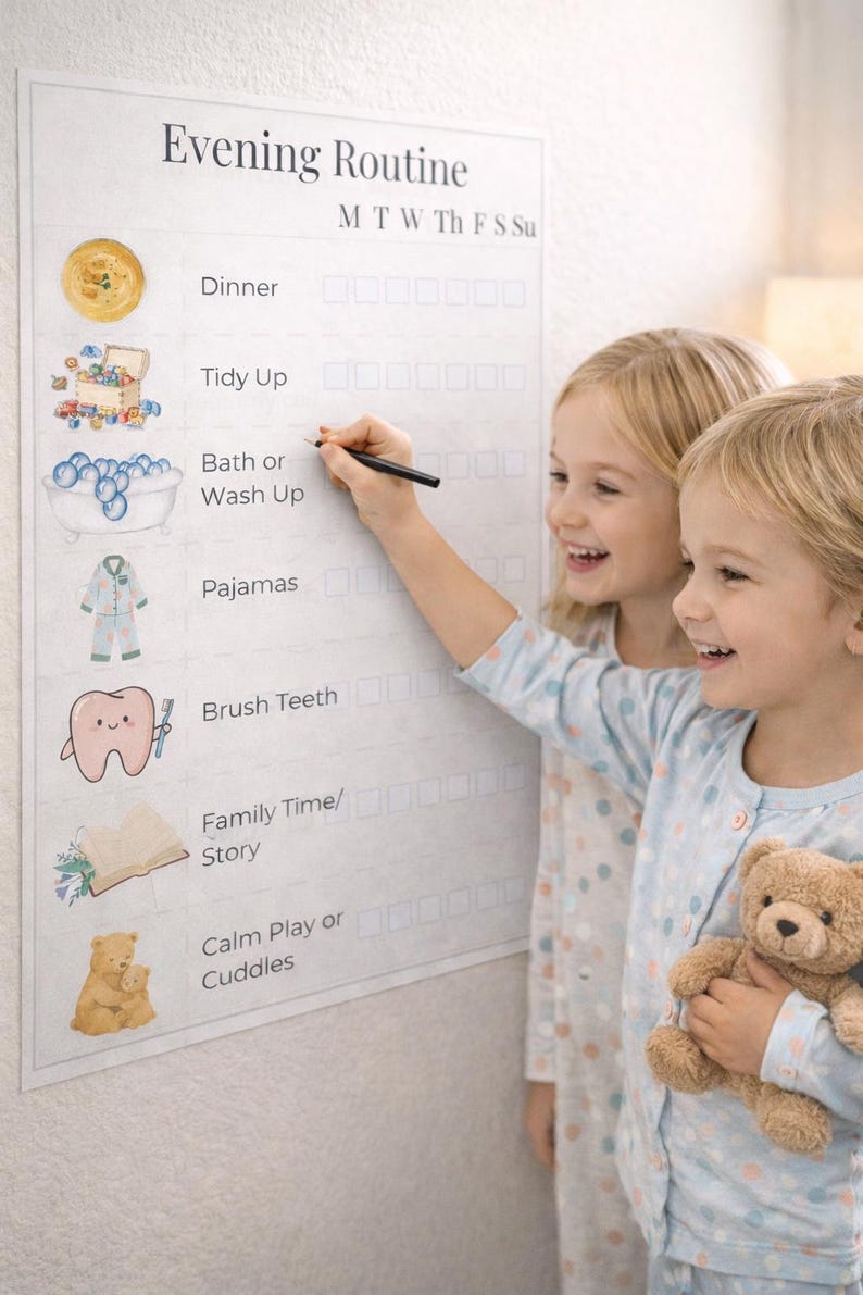 Kids Routine Draft Kids Daily Routine Bundle, Visual Schedule Ages 3-6 (digital Download ...