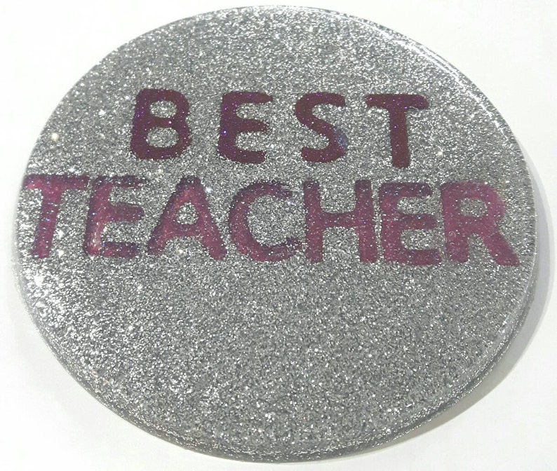 Best Teacher Resin Coaster Teacher Gift Gift Under 10 Etsy