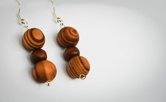 Wood Beads DIY Handmade Jewelry Crafts Wooden Bead Earrings Geometric Love NB