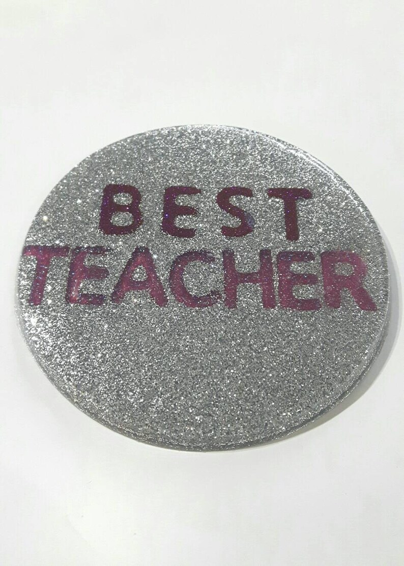 Best Teacher resin coaster teacher gift gift under 10 Etsy