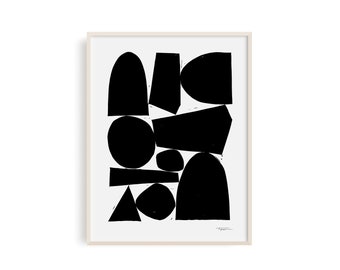 Constructed II - Linocut Block Print, Art Print, Modern Art, Minimalist Art, Geometric Art,  Wall Art