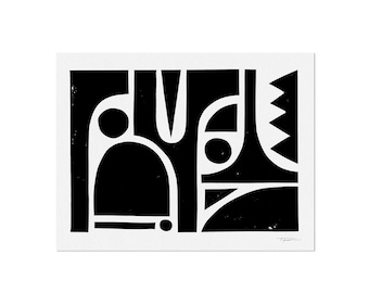 Geometric Configuration, Linocut Block Print, Art Print, Modern Art, Minimalist Art, Geometric Art, Digital Art, Wall Art