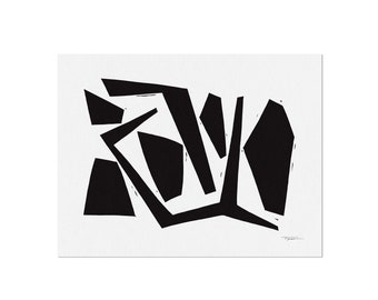 Constructed IV - Linocut Block Print, Art Print, Modern Art, Minimalist Art, Geometric Art,  Wall Art