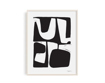 Balance I - Linocut Block Print, Art Print, Modern Art, Minimalist Art, Geometric Art,  Wall Art