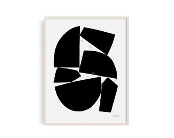 Constructed I - Linocut Block Print, Art Print, Modern Art, Minimalist Art, Geometric Art,  Wall Art