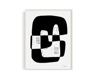 Opposites I - Linocut Block Print, Art Print, Modern Art, Minimalist Art, Geometric Art,  Wall Art