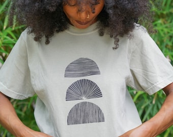 Trio Arches Tee Shirt - Stone Cotton Shirt, Gift, T-Shirt, Modern Shirt