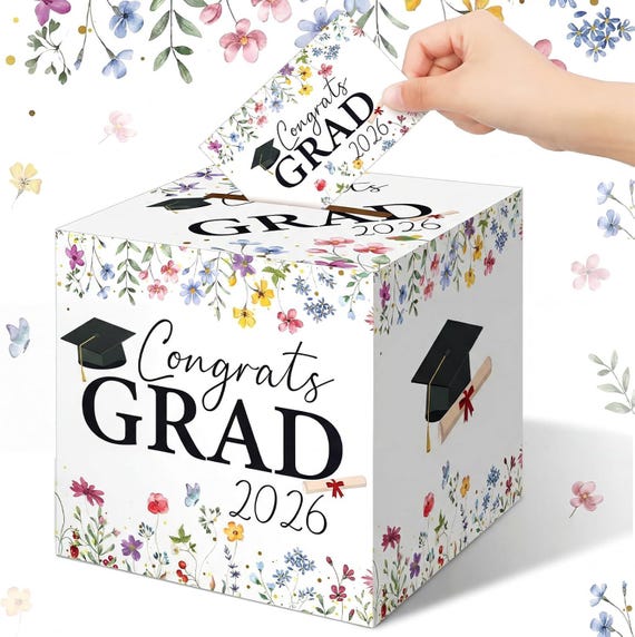 grad party card boxes JWSCYSY Graduation Box Holder, Congrats Foldable Cardboard Decorations Box for Graduation Favors Decor Party Supplies (Black Silver) : Home & Kitchen inviting guests to drop congratulatory notes Grad Party Card Box -