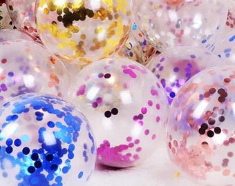 50 ballons confettis multicolores 30 cm | Ensemble de ballons de fête colorés en latex | Décorations de célébration de mariage d'anniversaire