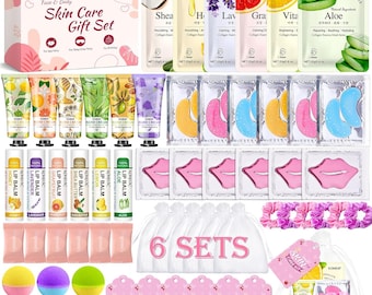 Spa Party Supplies Kit for Girls | 60PCS Self Care Gift Set | Sleepover Birthday Spa Day Favors | Beauty Relaxation Party Pack