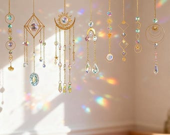 Kristall Suncatcher Kit Sonne Mond Windspiel DIY hängenden Handwerk Set