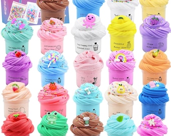Butter Slime Kit 24 Pack | Party Favor Toy Set for Kids | Soft Stretch Slime Gifts Goody Bag Stocking Stuffer
