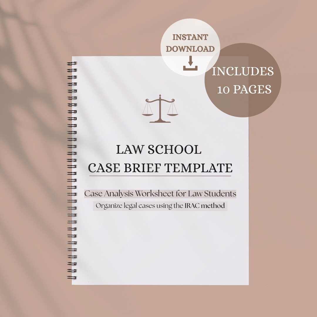 Law School Case Brief Template | Legal Study Notes, Exam Prep (10 Pages ...