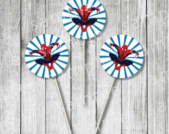 Spiderman Cupcake Topper: Printable Superhero Party Decor (Digital Download)