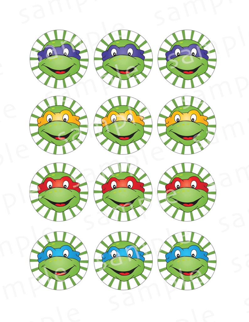 Turtles Cupcake Topper Printable Teenage Mutant Ninja Turtle - Etsy