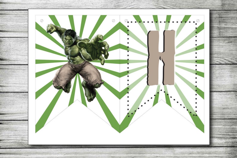 Incredible Hulk Birthday Party Theme Incredible Hulk Printable Banner Instant Download Superhero Banner Hulk Birthday Party Banner