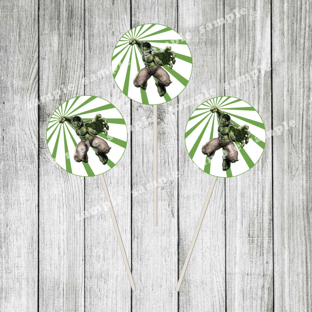 Hulk Cupcake Toppers Printable Superhero Party Decor (digital Download