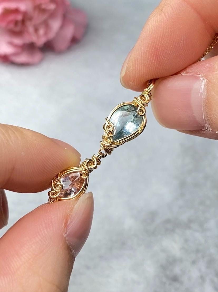 フカネ　アパタイトペンダント＆デュモイヤリングセット FUKANE - Etsy 日本
