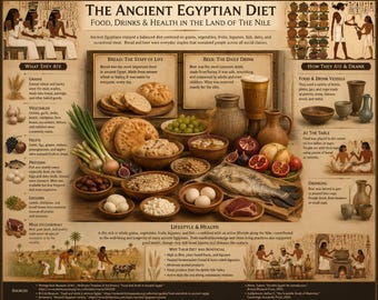 Ancient Egyptian Diet & Pharaoh Cookbook | 25 Authentic Recipes | Printable A4 PDF | Food History Digital Guide