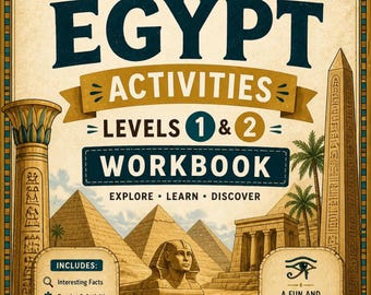 Ancient Egypt history |Activities Workbook Bundle|  Screen-free time | Homeschool Learning |  18 Printable Pages |  Digital Downloads