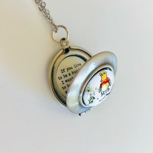 Women’s Locket- Winnie the Pooh quote- If you live to be a hundred minus one day - Friendship Jewelry