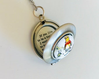 Women’s Locket- Winnie the Pooh quote- If you live to be a hundred minus one day - Friendship Jewelry