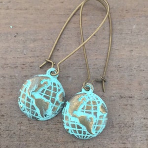 Globe Earrings, World Map Earrings, Travel, Adventure