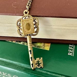 Key Book Locket Pendant Necklace