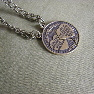 Mizpah Coin Blessing Necklace Two Necklaces Couple Necklace Friend Loved One The Lord Watch Between Me And Thee Friend Family image 2