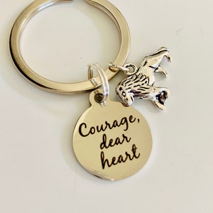 Courage dear heart Keychain, Aslan Narnia keychain, Graduation gift for him