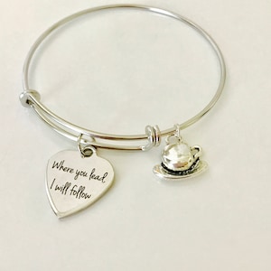 Wohin du führst, werde ich folgen Armband, Edelstahl, Kaffee