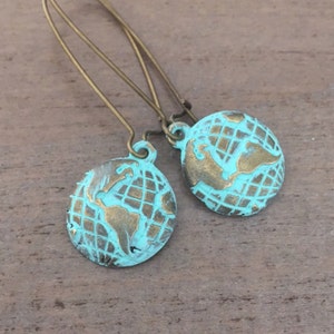 Globe Earrings, World Map Earrings, Travel, Adventure image 2