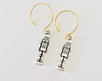 Nutcracker earrings, mixed metals, holiday jewelry