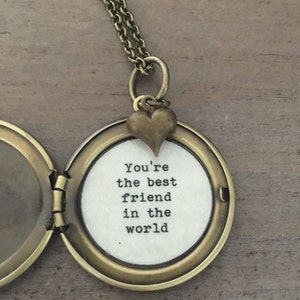 Beste Freundin Medaillon, Karte Medaillon, beste Freundin Halskette, Globus Schmuck
