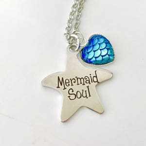 Mermaid Soul necklace, silver mermaid pendant, Mermaid jewelry