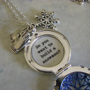 Frozen Anna Locket Necklace Do You Want To Build A Snowman Quote Inside Gift For Her Teen Tween