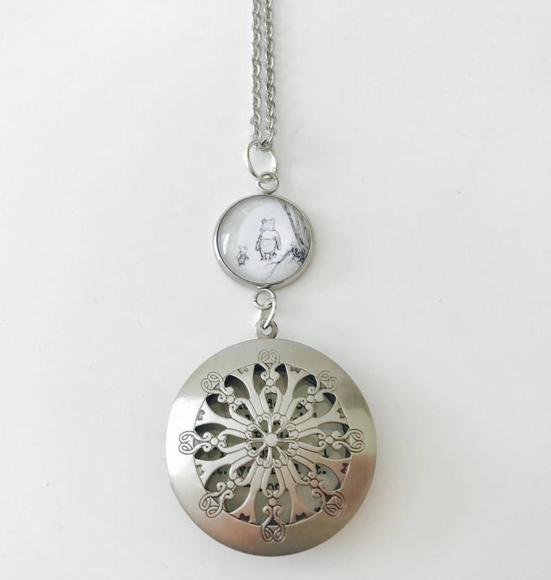 Pooh Locket Necklace how do you spell love silver locket