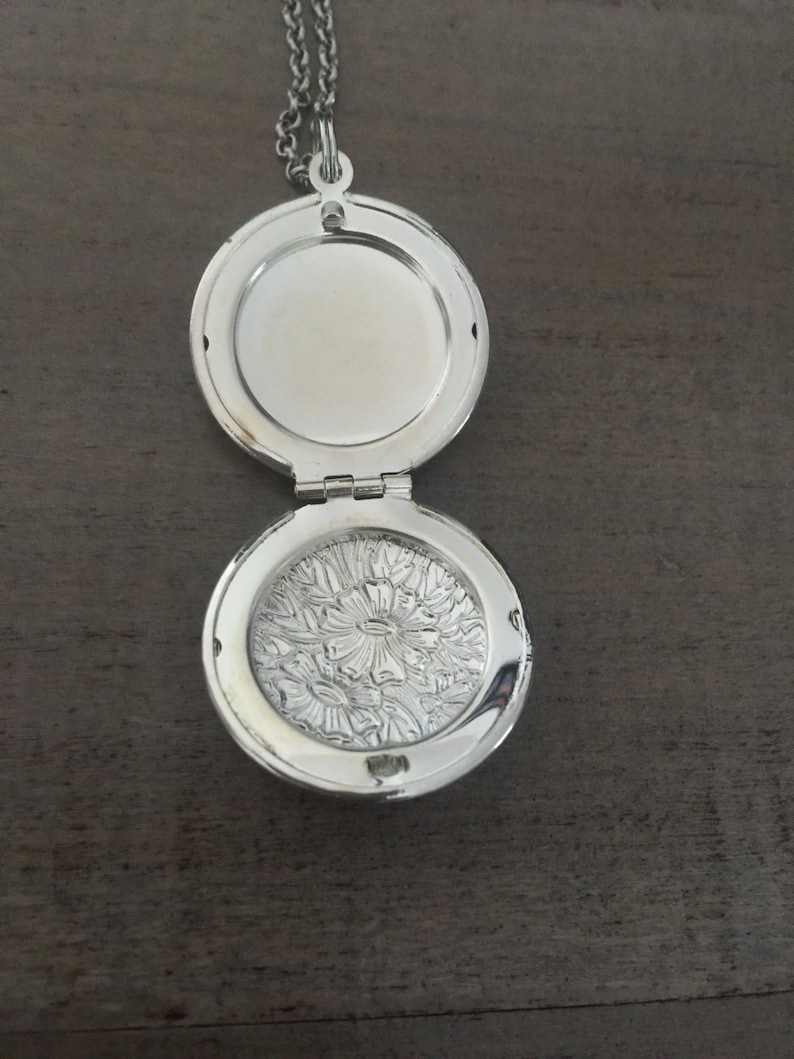 Silver Compass Locket Necklace, Adventure, Wanderlust image 2