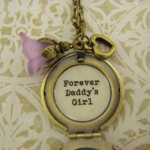 Forever Daddy&#39;s Girl Locket necklace, dad to daughter gift, keepsake jewelry