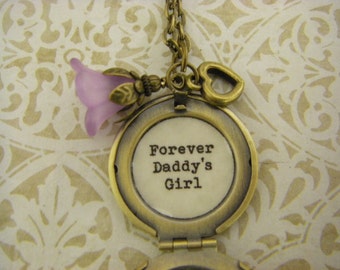 Forever Daddy's Girl Necklace, Locket,  Daughter Wedding, Dad to Daughter Gift