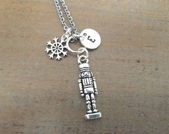 The Nutcracker Necklace, Silver personalized Nutcracker snowflake, Ballet jewelry, Recital gift