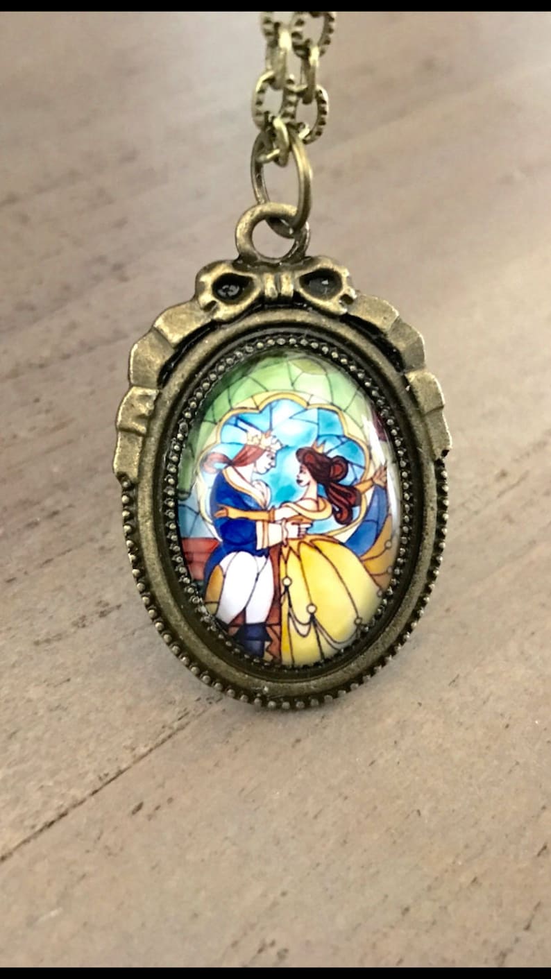Beauty and the Beast Necklace Beauty and the Beast Pendant Etsy