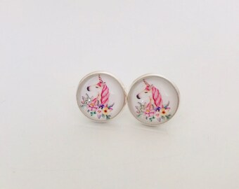 Unicorn Earrings, unicorn studs, gift for her