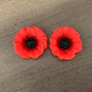 Boucles d&#39;oreilles coquelicot, boucles d&#39;oreilles automne, clous d&#39;oreilles fleur