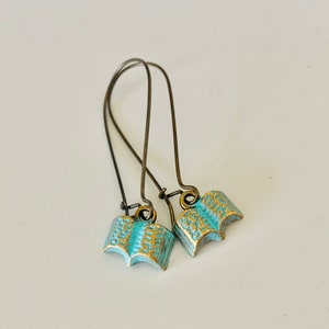 Book earrings, book dangles, literary bookworm gift