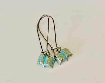 Book earrings, book dangles, literary bookworm gift