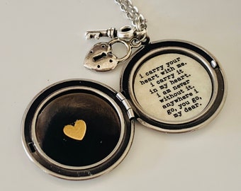 I carry your heart necklace, locket, pendant