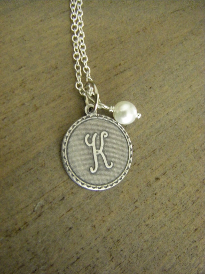 Initial Letter K Necklace Sterling Silver Chain Silver Initial Etsy
